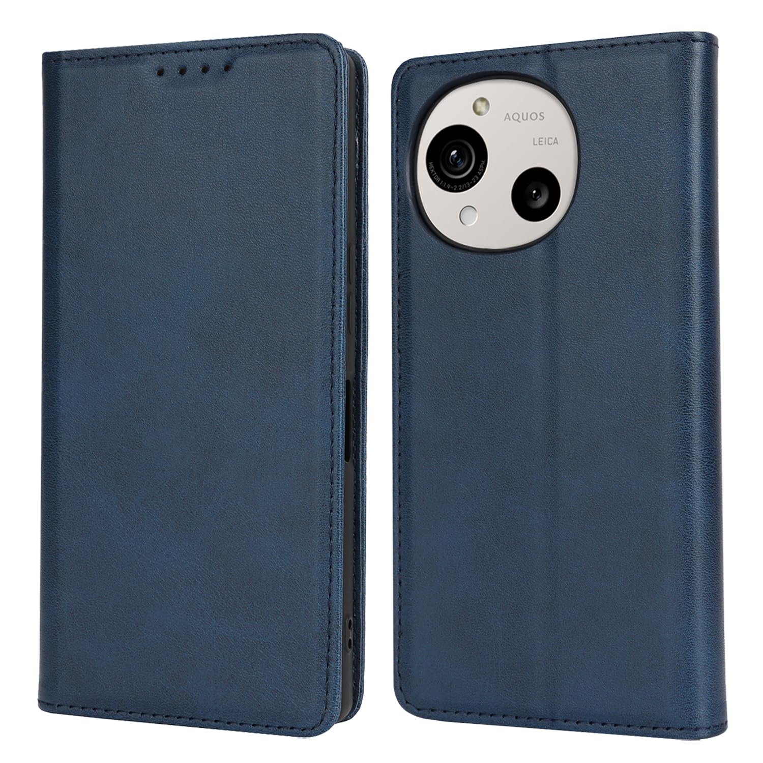 【Hamany】 対応 AQUOS R10 ケース 手帳型 アクオスR10ケース カード収納 SH51F スマホケース シャープ Sharp 耐衝撃 耐久性 耐摩擦 マグネット内蔵 スタンド機能 レザー 携帯カバー -ヴィンテージ ブルー