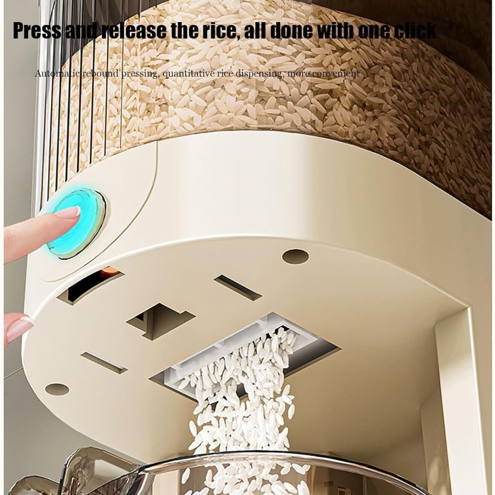 Dispenser Cereali Porta Cereali Distributore di Riso Contenitore per Cereali Grande con Misurino Secchio Distributore di Cereali per Cucina Contenitori per Pasta(27cm)