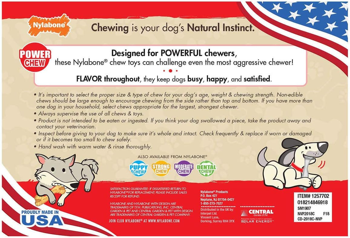 Nylabone Dog Chews for Powerful Chewers, 4 Pack