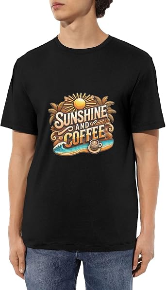 Classic Cotton Crew Neck T-Shirt Unisex Casual Tee Coffee Beach Coffee Lovers Dream Shirt