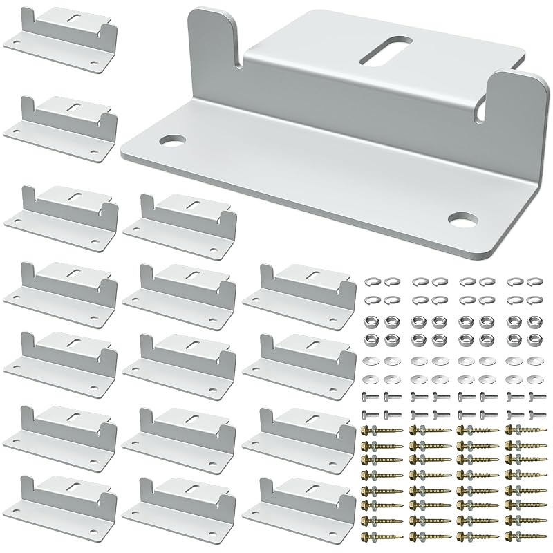 Kit de suportes de montagem em Z para painel solar DIYIIRON em alumínio prateado, 16 unidades