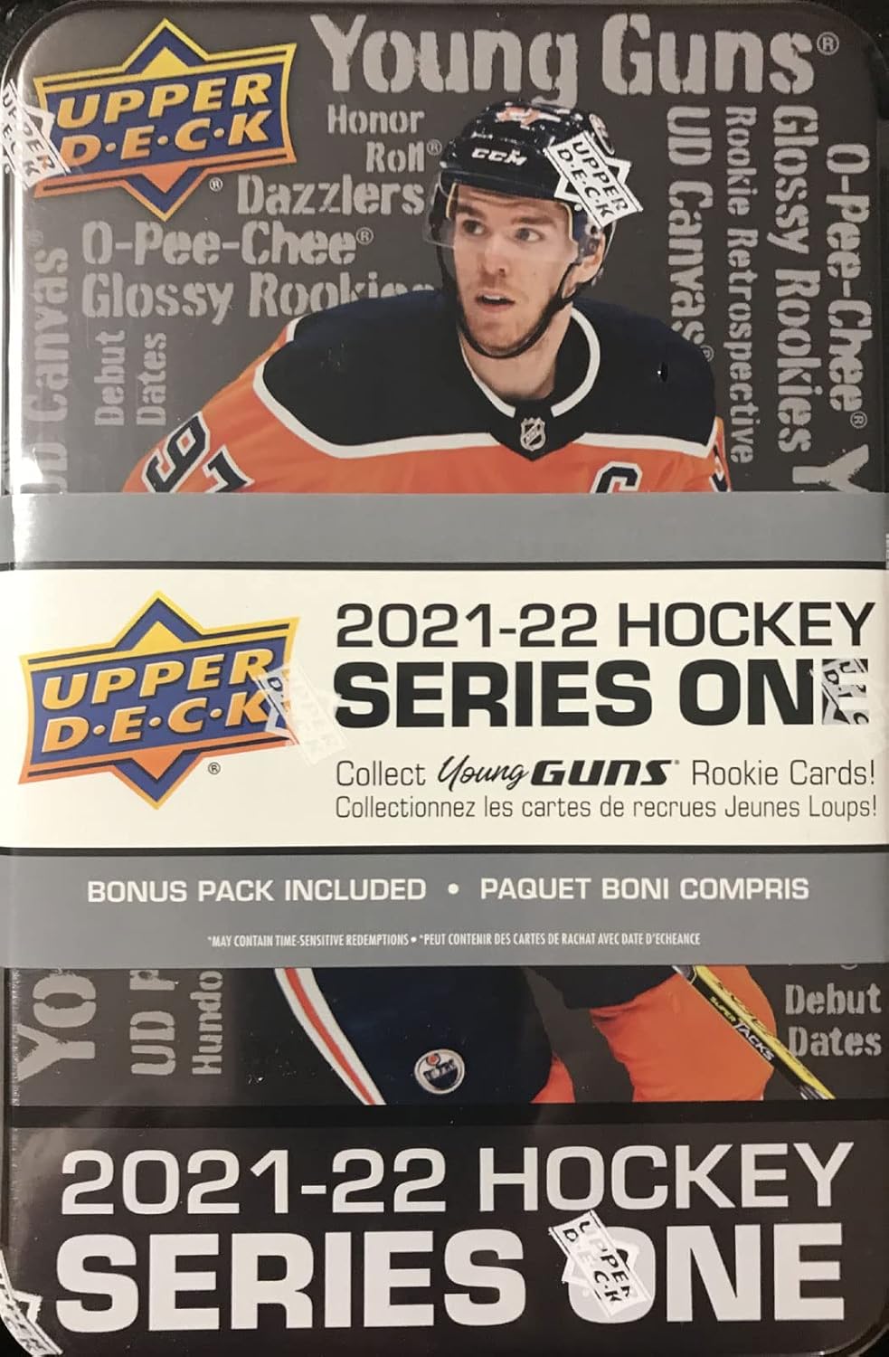 NHL Upper Deck 2021-22 Series One Hockey Trading Card Collector's Tin [8 Packs + 1 Bonus Pack]