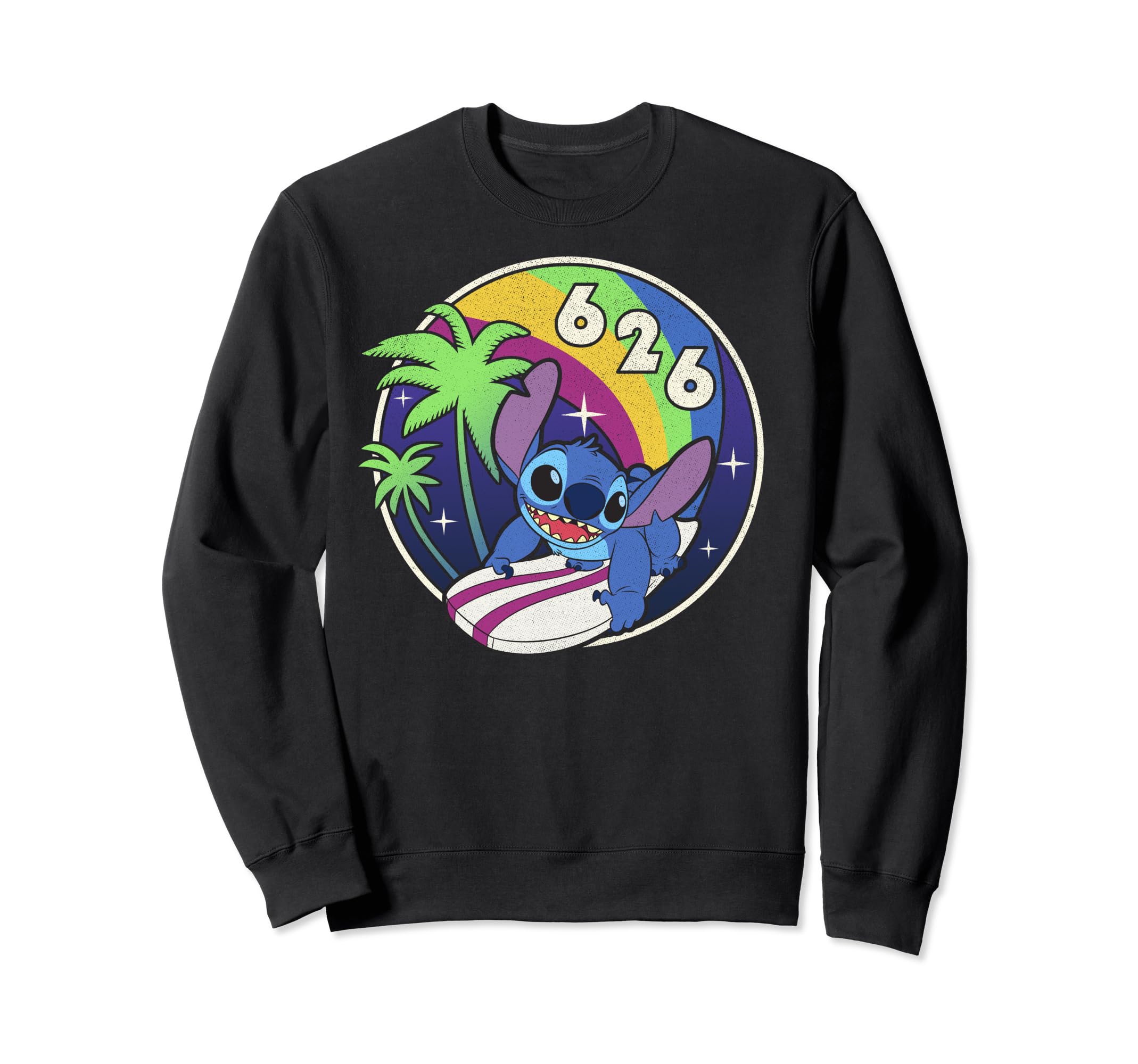 Sweatshirt Stitch Lilo et Stitch 626 vintage pull imprimé arc-en-ciel - 2
