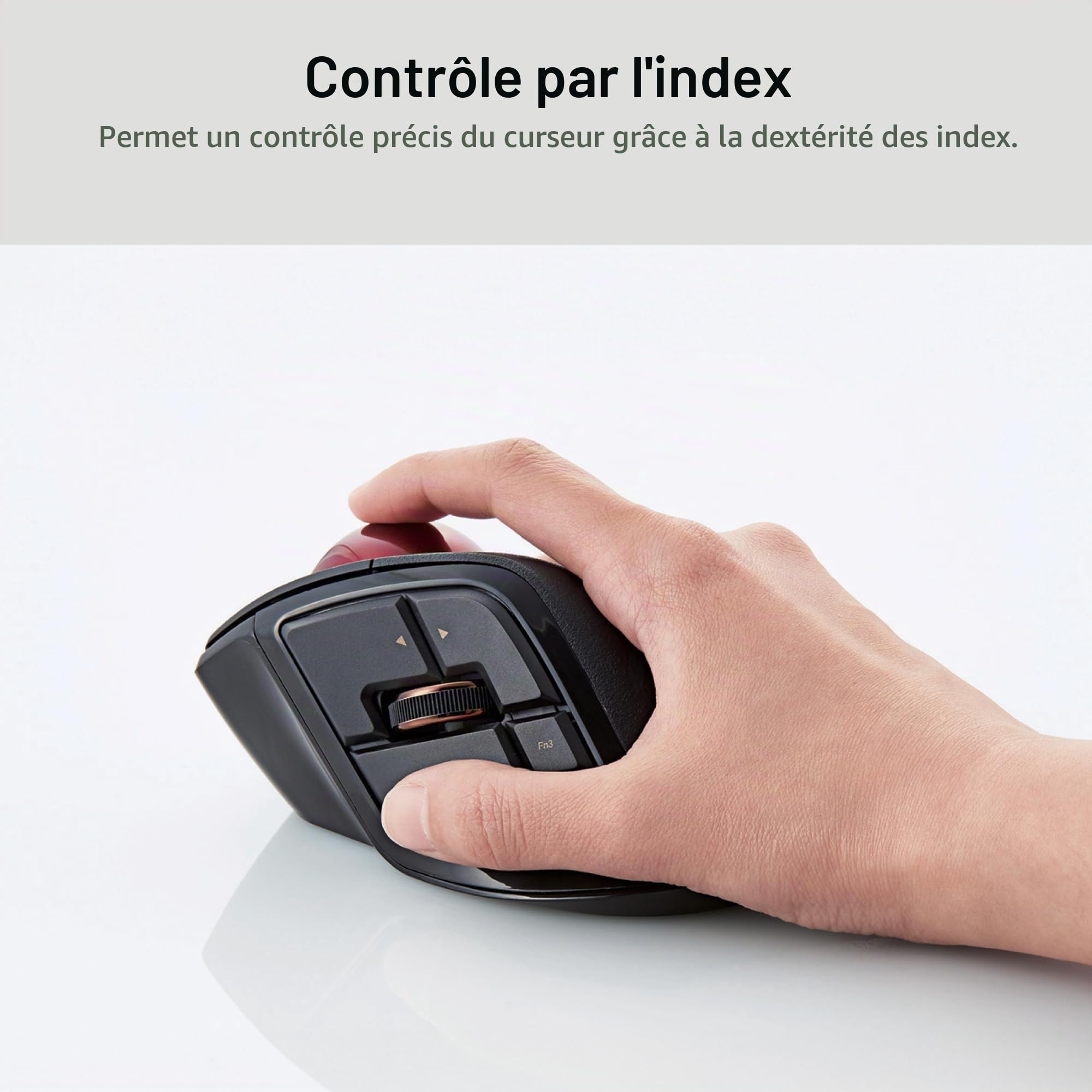 ELECOM DEFT Pro Souris trackball, Filaire, sans Fil, Connexion Bluetooth 3 Types, Design Ergonomique, Fonction 8 Boutons, Boule Rouge, Windows11, MacOS (M-DPT1MRXBK)