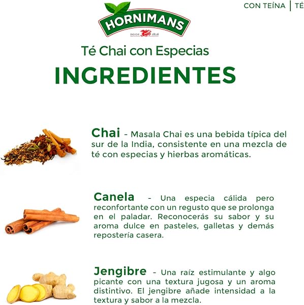 Visita la tienda de Hornimans Hornimans Té Chai con Especias Ingredientes 100% Naturales | 20 bolsitas | Con Teína in use