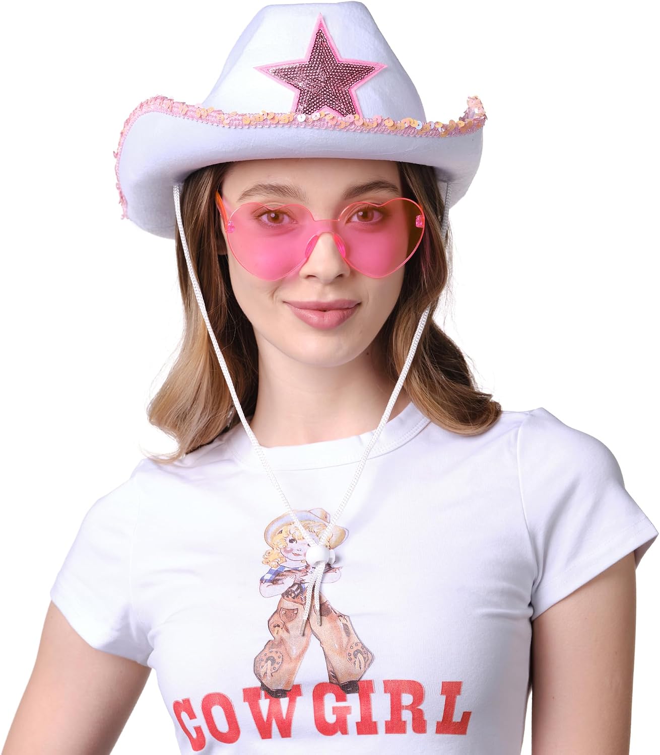 Funcredible Blue Cowgirl Hat – Blue Cowboy Hat with Silver Star - Rodeo Outfit for Women– Cowgirl Costume Accessory
