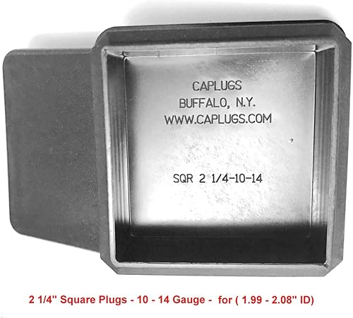 Miniatura 10 de Paquete de 10 (1.5 pulgadas (1-12 pulgadas), calibre 14-20) para longitud interior de 1.35 a 1.42 pulgadas  Tapón cuadrado de plástico negro, tapa