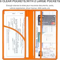 Vista 4 de Premium Soporte para Registro de Auto y Seguro con Cierre Magnético, Organizador para Guantera de Vehículo - Para Documentos, Tarjetas, Licencia