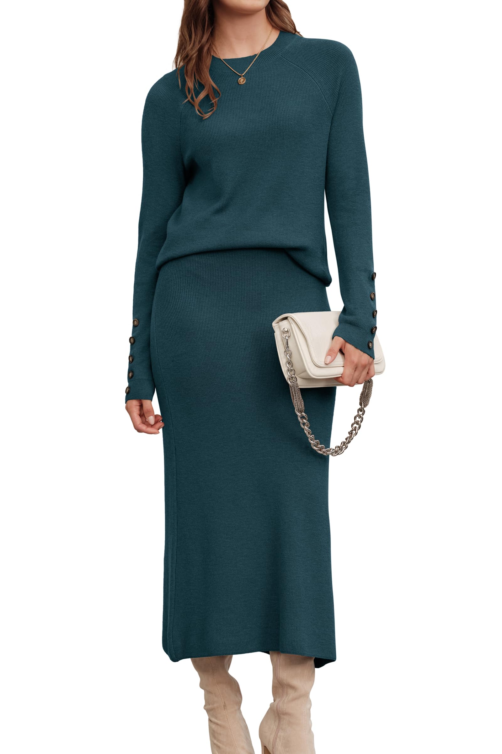 Arach&Cloz Wool Blend Sweater 2 Piece Sets
