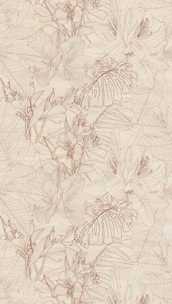 Livingwalls Photo Wallpaper Flowers in Beige, Cream, Brown - High-Quality Non-Woven Wallpaper 398861 with Motif on 3.71 m x 2.80 m - Made in Germany