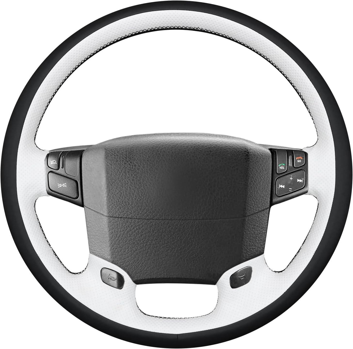 MEWANT DIY Stitching Steering Wheel Cover Wrap for Volvo VNL VNR FM FH 2004-2016 Steering Wheel Accessories for Volvo VNL VNR FM FH 2004-2016