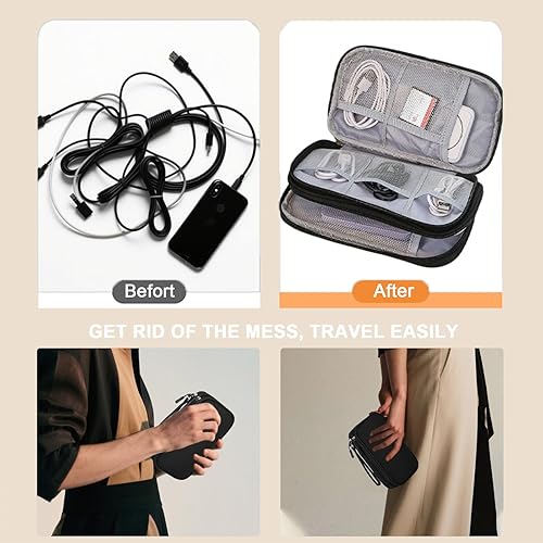 Miniatura 4 de Organizador de artículos electrónicos de viaje para mujeres y hombres, bolsa organizadora de cables, accesorios tecnológicos electrónicos para banco