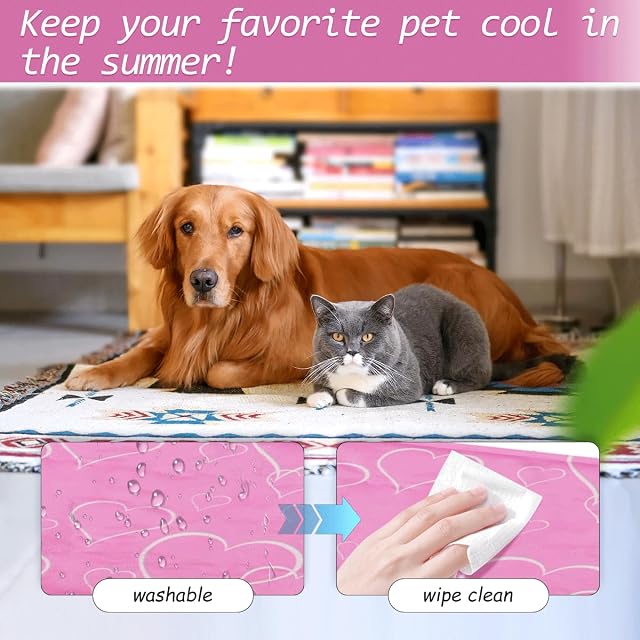 Foto 6 de 7 de Manta Fria Rosa para Perros y Gatos 60*90cm