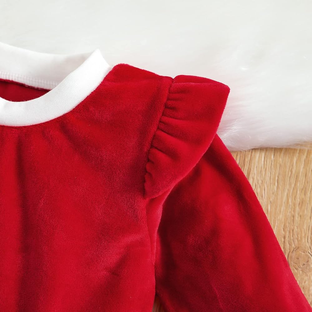 Robe De Noël Pour Fille - Robe De Fête De Noël - Robe En Tulle - Robe De Princesse - Robe De Princesse Décontractée - Tenue De Noël - Cadeau De Carnaval, Rouge, 2-3 Ans