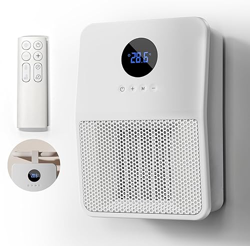 Electric Space Heater, 3-IN-1 Portable Heater for Wall MountHookDesktop, Remote&Thermostat, 3 Modes, 24H Timer, 1500W PTC Fast Heating Ceramic