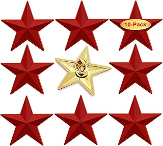 10/20/50/100 Pcak Red Five-Pointed Star Lapel Pins Bulk-Employee Appreciation Gifts for Women Team Volunteer Student Teacher Pentacle Pentagram Lapel Pins Badge Souvenir