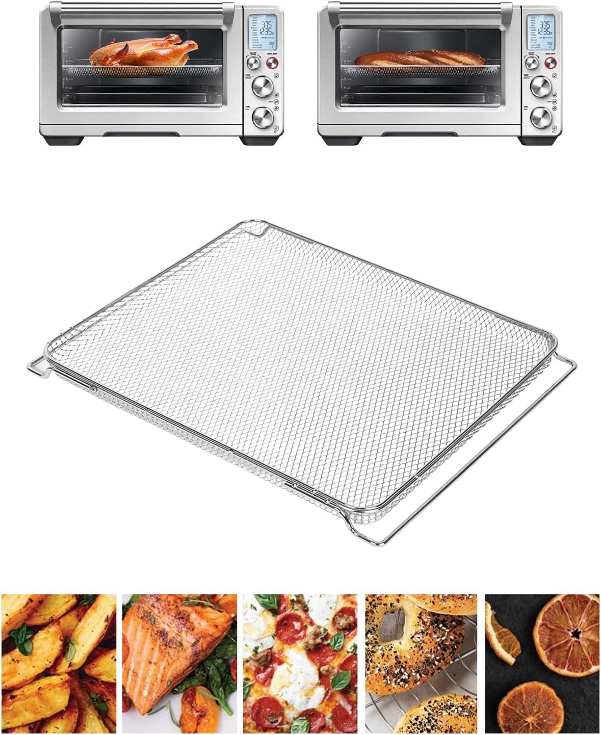 1PC Air Fry/Dehydrate Mesh Baskets Compatible with Breville BOV860 Smart Convection Oven Air Fryer,Stainless Steel Baking Rack Tray Replacement for BOV860BSS/BOV860BST/BOV860BTR for 11 Cooking Modes