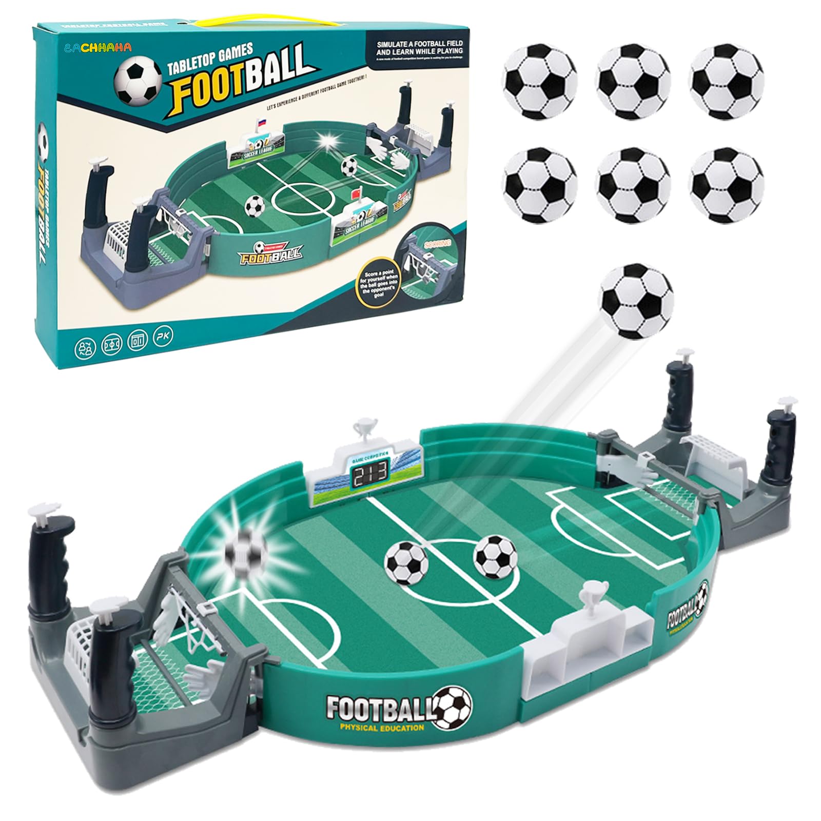 Futbolines para Niños, Juegos de Mesa de Fútbol, Mini Juego de Futbolín de Fiesta, Juegos Familiares, Juegos Interactivos para Padres e Hijos, Regalo para Niños(6*fútbol)
