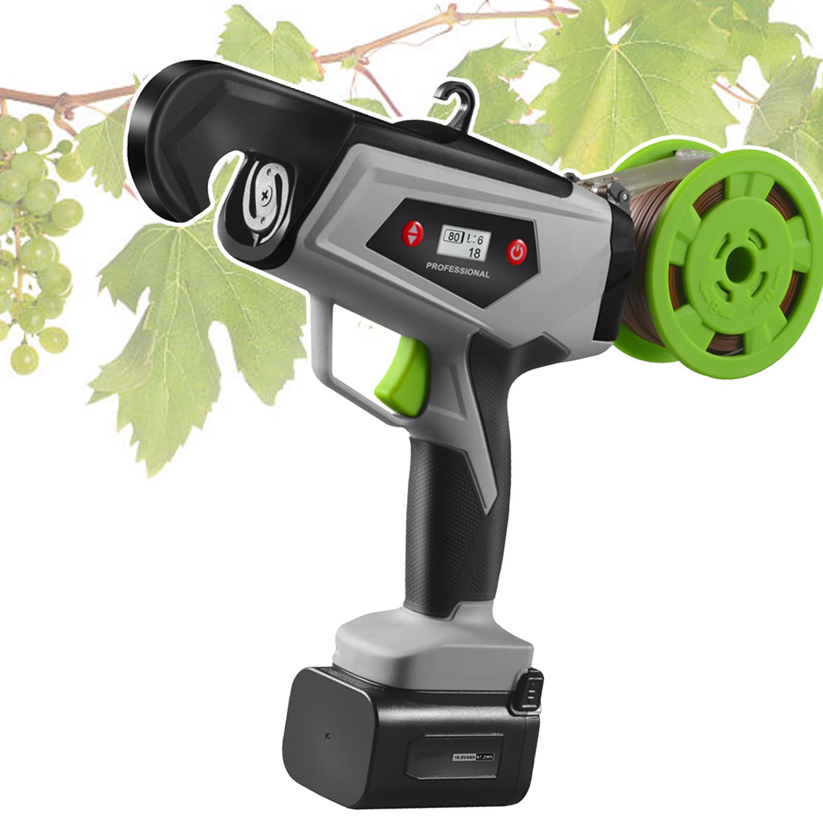 Legatrice per Piante con Display A LED, Legatrice per Viti Regolabile A Batteria per Kiwi, Strumento di Legatura Agricola Impermeabile E Ricaricabile