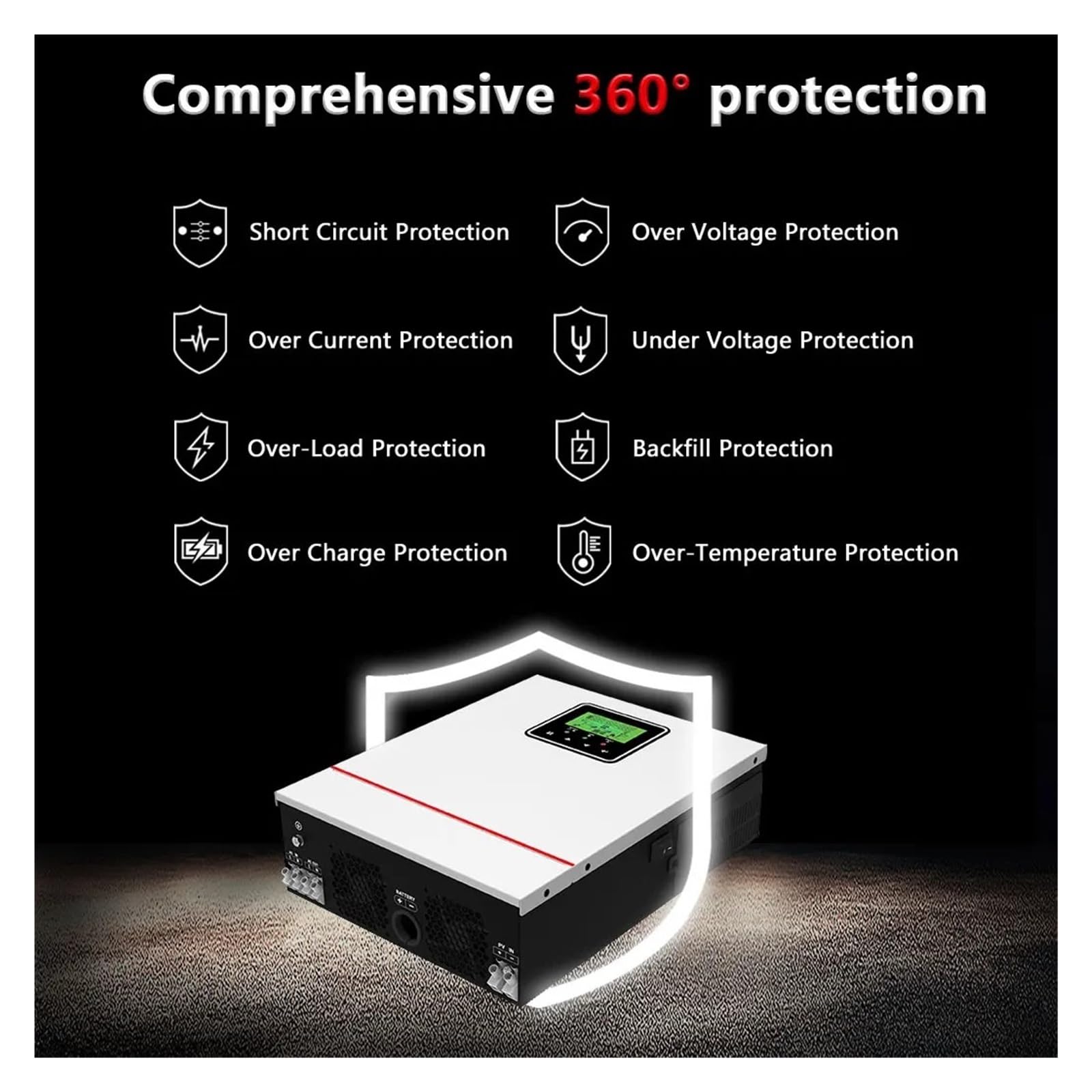 Inversor Fuera de la Red 1000W 12V 80A Onda sinusoidal Pura 230V