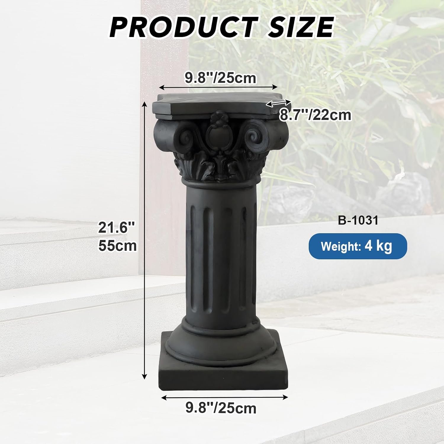 Roman Column Pedestal Stand, Decorative Pillar Pedestal, Roman Columns and Pillars for Plant Display and Home Decoration, Magnesium Oxide