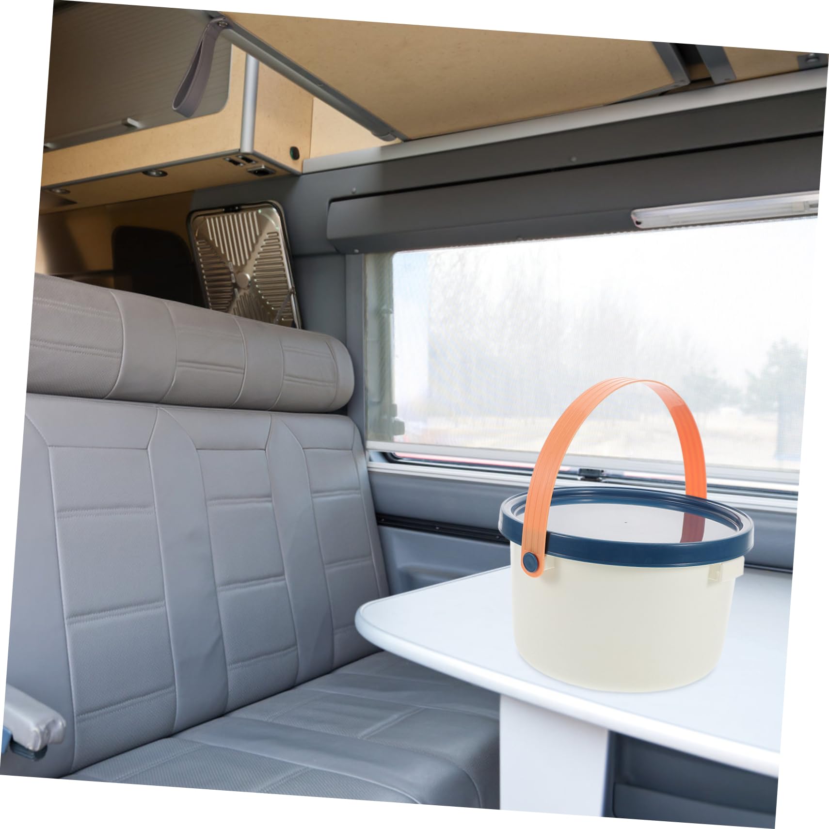 Zerodeko Secchio di Plastica con Coperchio Portatile con Manico, Grande Capacità, per Conservare Acqua e Pulire in Campeggio