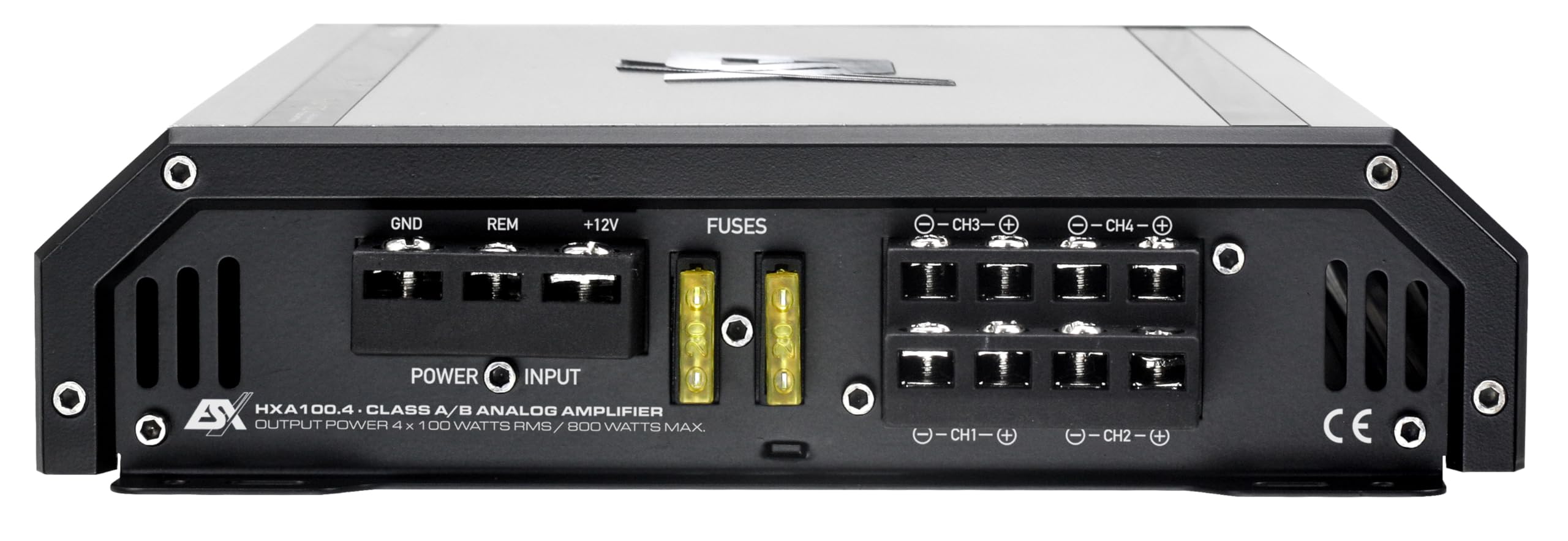 ESX HXA100.4 - Amplificatore classe A/B a 4 canali con 800 W max | telecomando per bassi incluso | serie Horizon