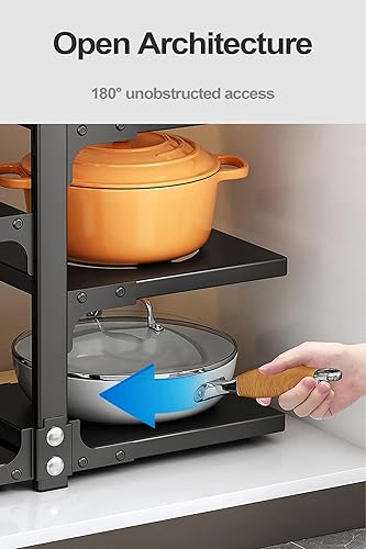 Miniatura 3 de Pots and Pans Organizer for Cabinet, Heavy Duty Pot Pan Rack under Sink Organizers and StorageKitchen Cabinet Organizer with 5 Adjustable Tiers