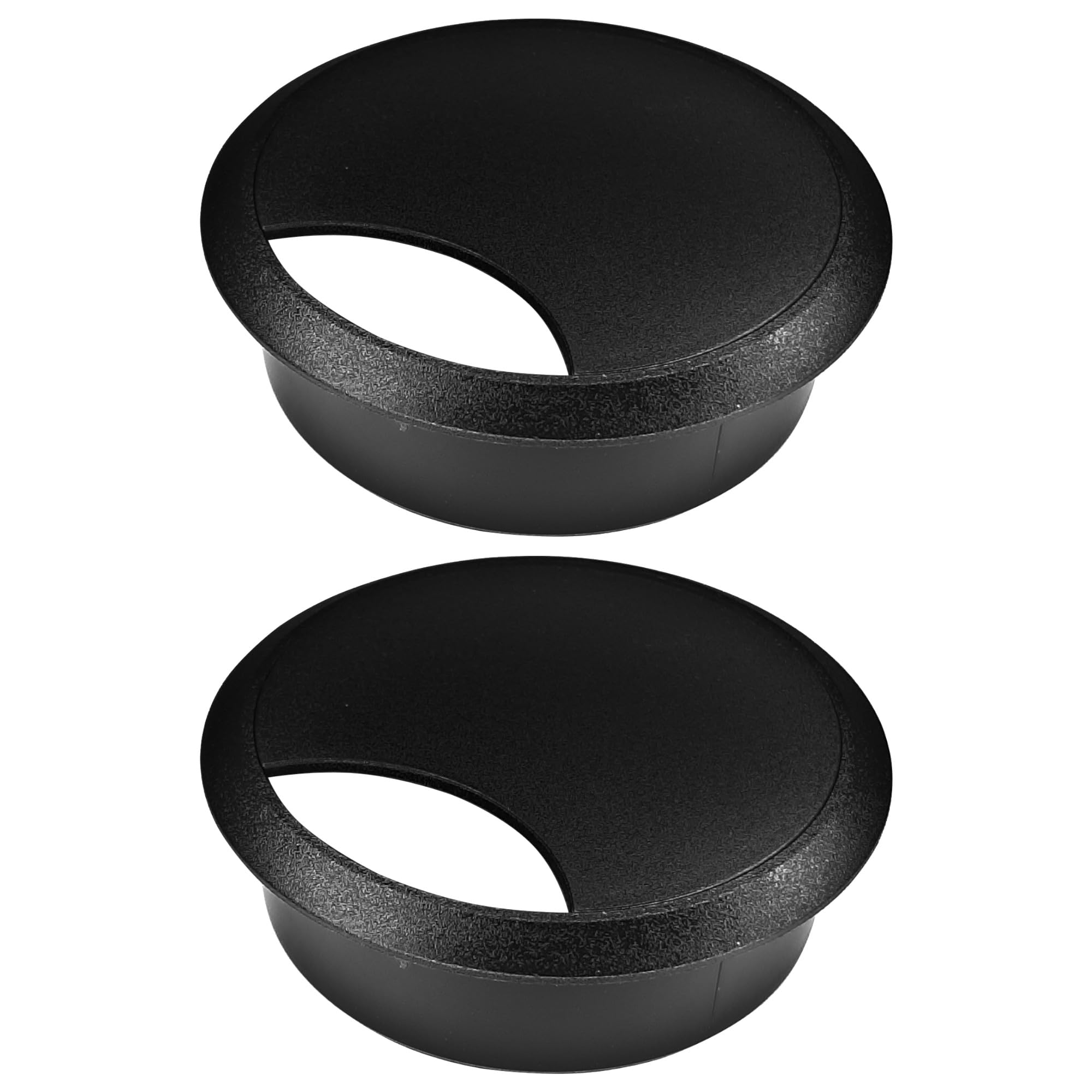 cyclingcolors 2x Passacavo plastica 70mm scrivania tondo guida per cavi elettrico (nero)