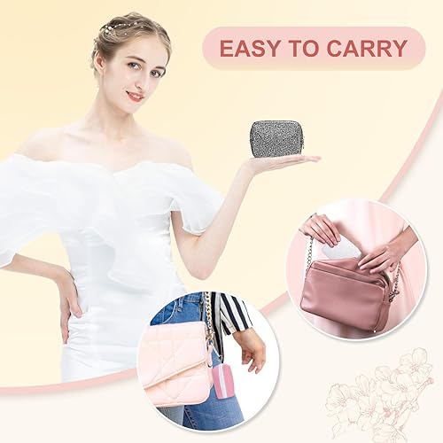 Vista 40 de Desing Wish Mini bolsa de maquillaje con llavero, estuche portátil para lápiz labial, bolsa de piel sintética, pequeña bolsa de cosméticos de viaje