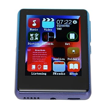 MP3 Player, BT 5.0 256GB 2.4 Inch TFT Full Touch Screen Music Player, with Wired Headphone, for Windows 98 2K XP Vista 7, for OSX 10 (Blue)