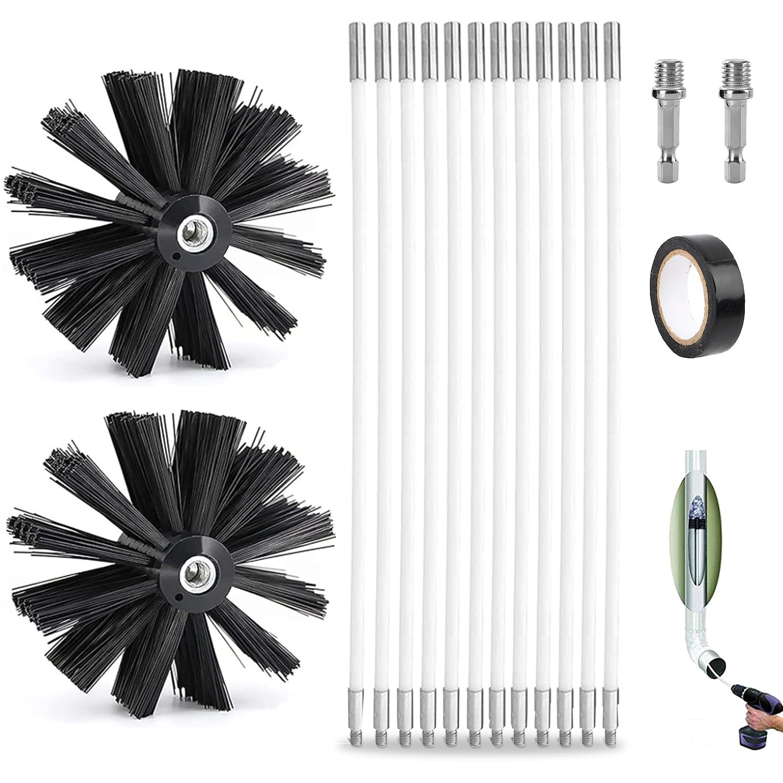 Brosse de poêle et kit de ramonage flexible pour préparer votre maison aux soirées au coin du feu