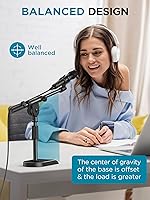 Vista 5 de InnoGear Soporte de micrófono de escritorio ajustable, paquete de 2 con base pesada y embrague giratorio de agarre suave, brazo articulado