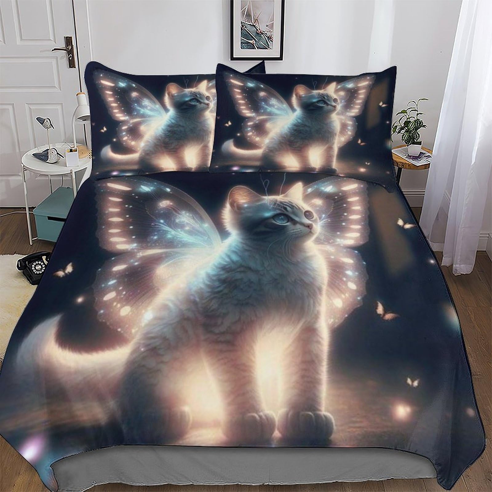 Parure de lit chat avec taies d'oreiller pour créer un véritable nid de douceur King size