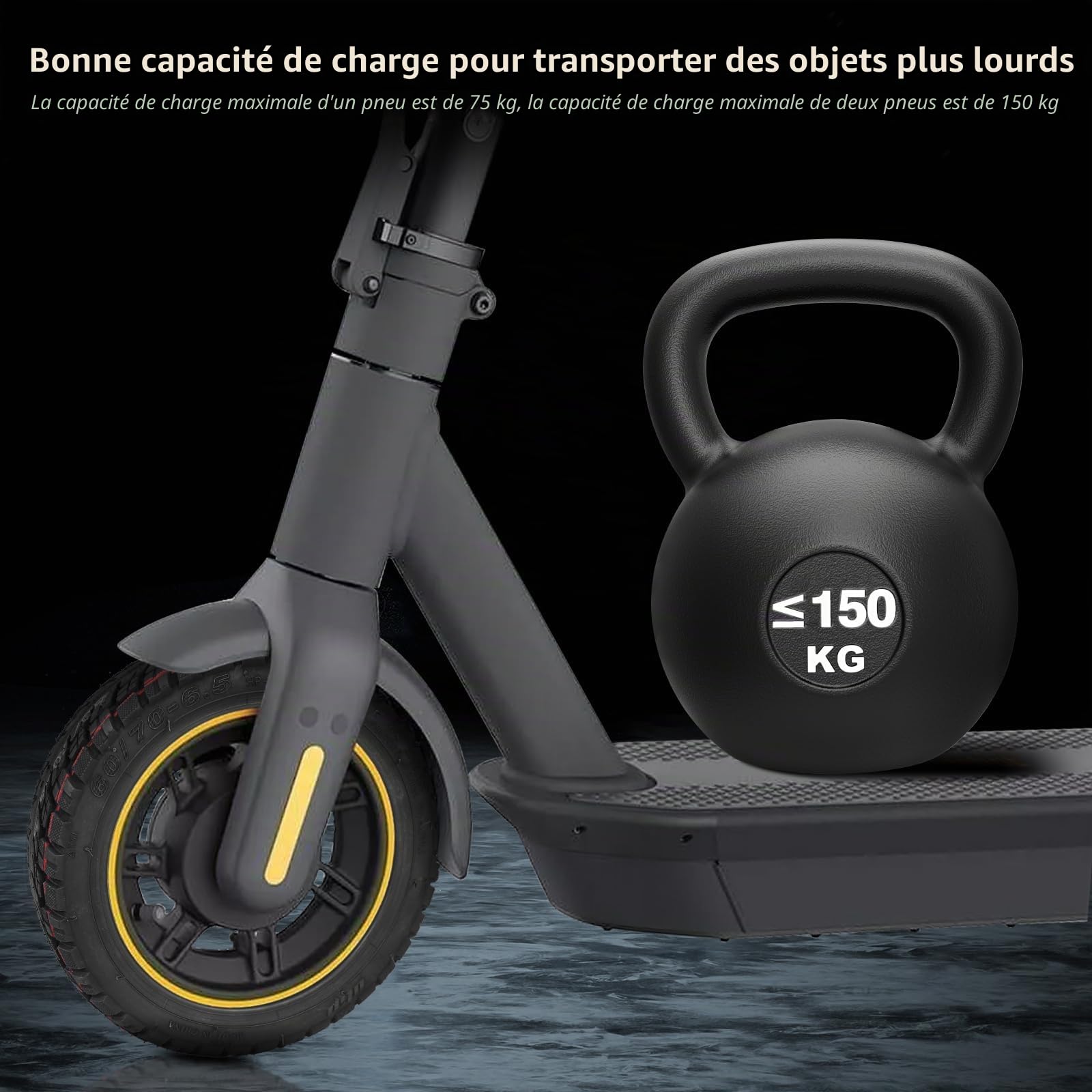 9,5 x 2,50 Pneu Tubeless Auto-Réparable pour Niu KQI3 Max/Pro/Sport Trottinette Électrique de Remplacement 9,5 Pouces Pneu Offroad à Vide Accessoires (9,5 x 2,5 Pneu Auto-Réparable * 2)
