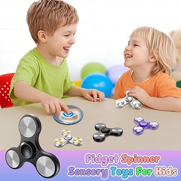 Aolcev Fidget Spinner Metal Fidget Toy Stainless Steel Fast Bearing 4-10 Minutes Spins Hand Spinner Tri Finger Gyro Toy EDC ADHD Focus Anxiety Stress Relief Hand Spinner Toys for Kids Adults-Black