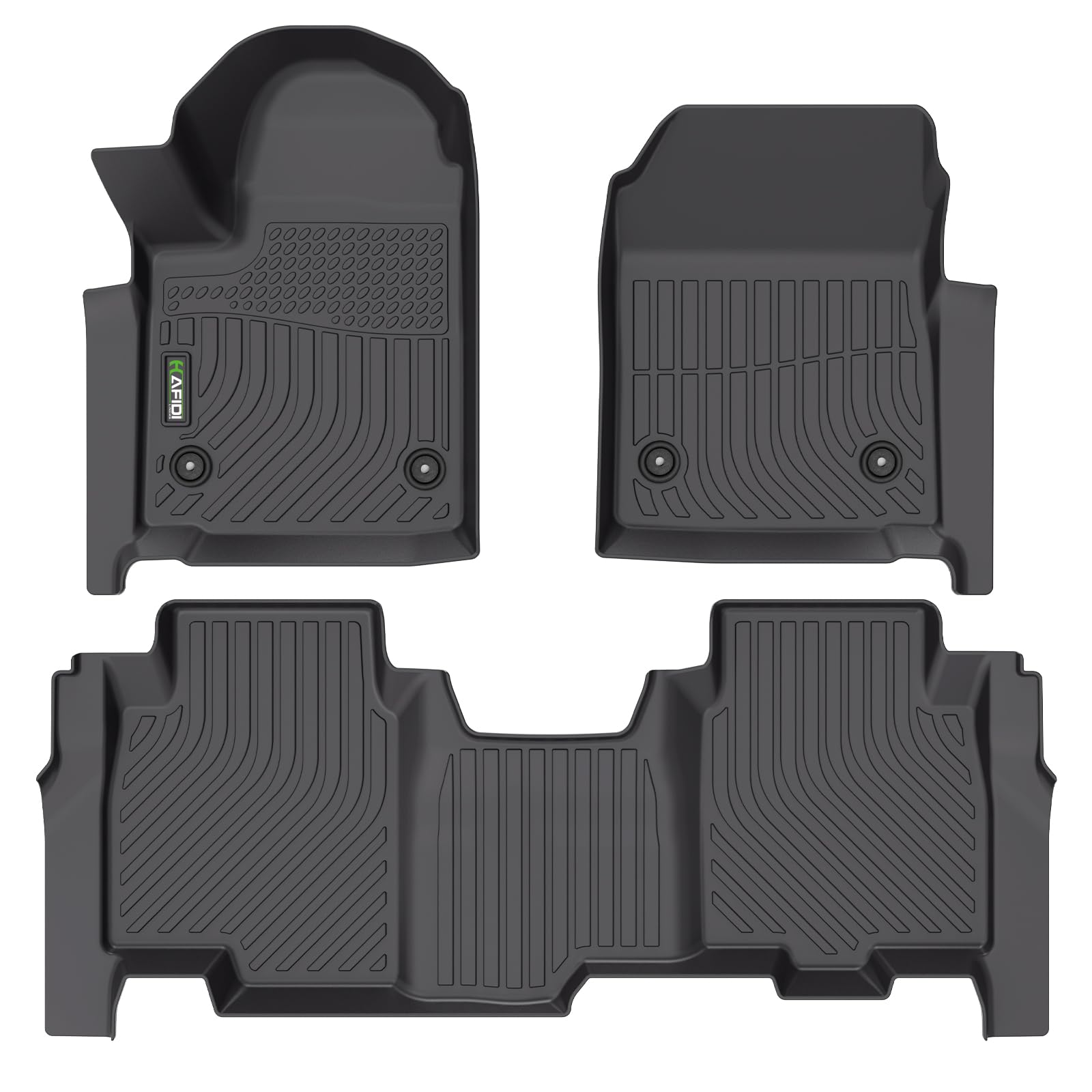 Floor Mats for Chevrolet Silverado EV 2024-2026 (Only RST Models) | Custom Fit, All Weather Protection, Non-Slip, Automotive Floor Liners, Raised Edge, 1st & 2nd Row Accessories, TPE, Black 16) For Silverado EV 2024-2025