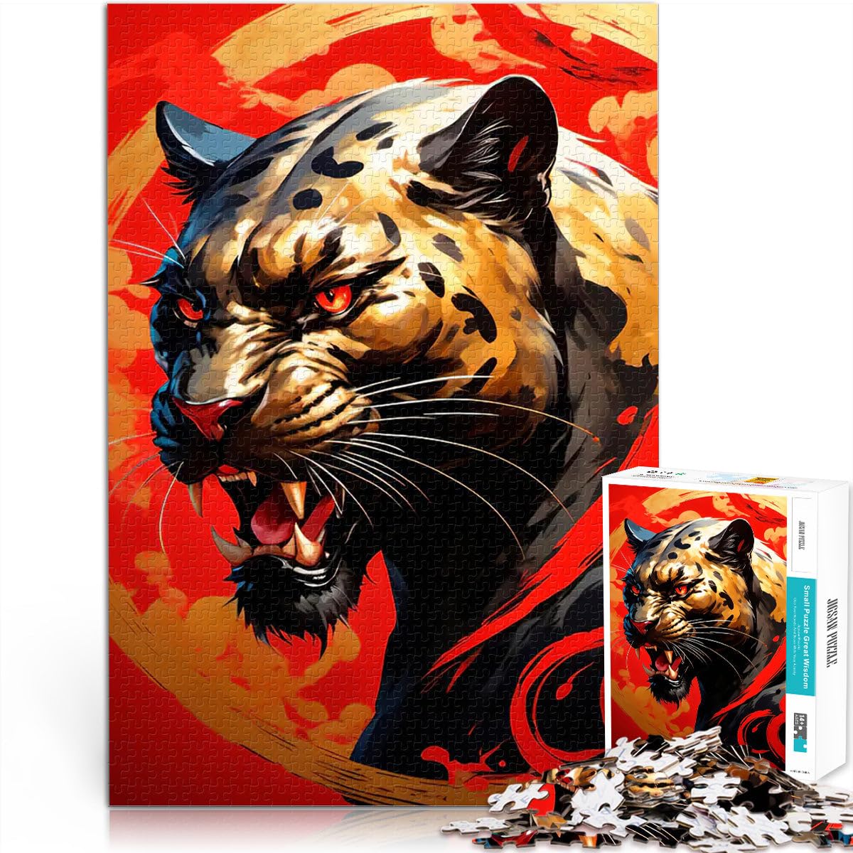 1000 Piece Jigsaw Puzzle for teenagers japanese panther art Denksportaufgabe für Wunschliste mit dem Weihnachtsmann75x50cm — image 1