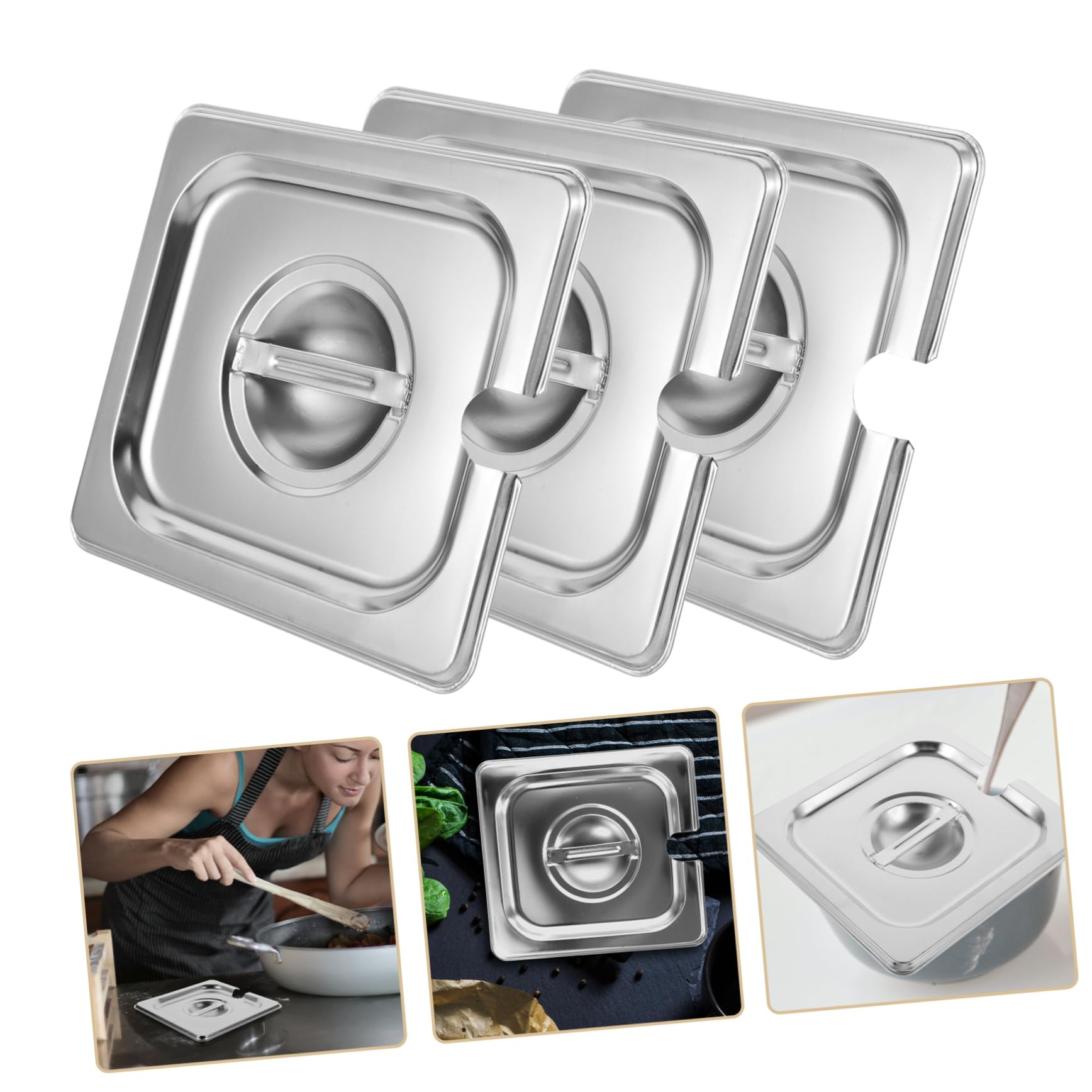 Coperchio per Wok 6 Pezzi in Acciaio Inox Apertura 1/6