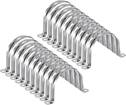 Miniatura 74 de HARFINGTON 10 abrazaderas de conducto de 3/16 pulgadas de 0.197 in, abrazadera de tubo M5 U, correa de tubo rígida de acero inoxidable, soporte