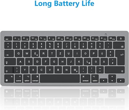 OMOTON Bluetooth Keyboard for Mac, QWERTY UK Layout, Space Grey