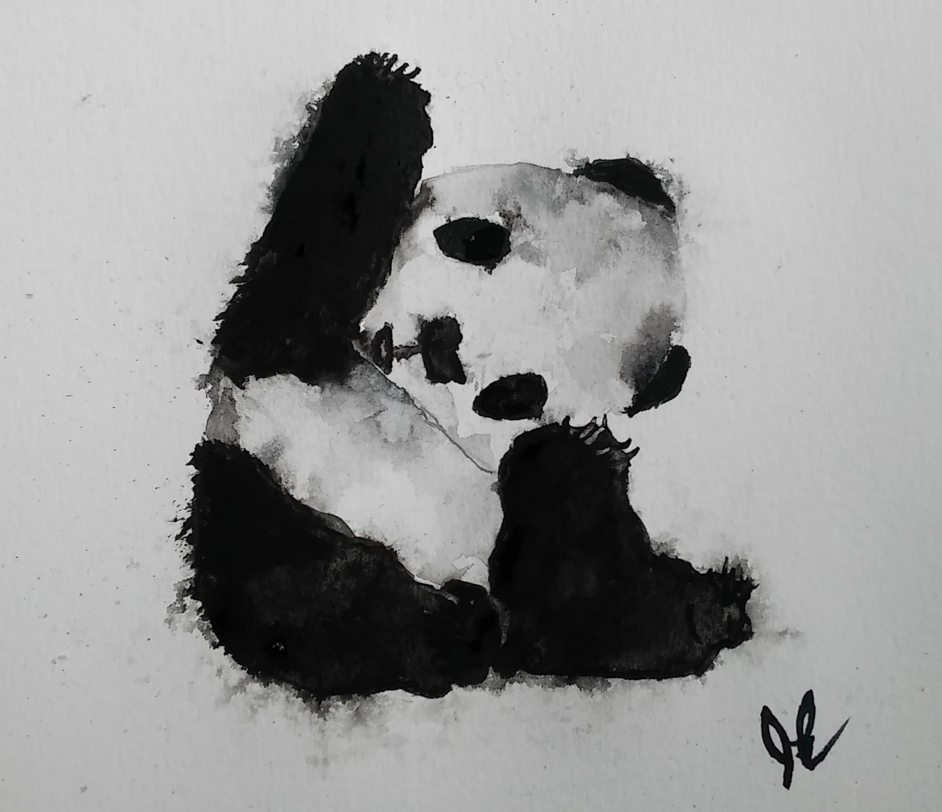 ORIGINAL Panda Bear watercolor painting original WATERCOLOR Panda Bear Painting