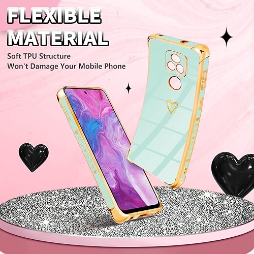 Miniatura 5 de Petitian Funda para Motorola Moto G Play 2021 para mujeres y niñas, con forma de corazón, bonita estética femenina (3 en 1), diseño de corazones de