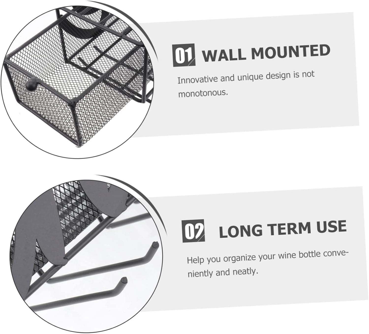 Unique Wall-Mounted Wine Rack Iron Wine Bottle Storage Stylish Bottle Display for Bar