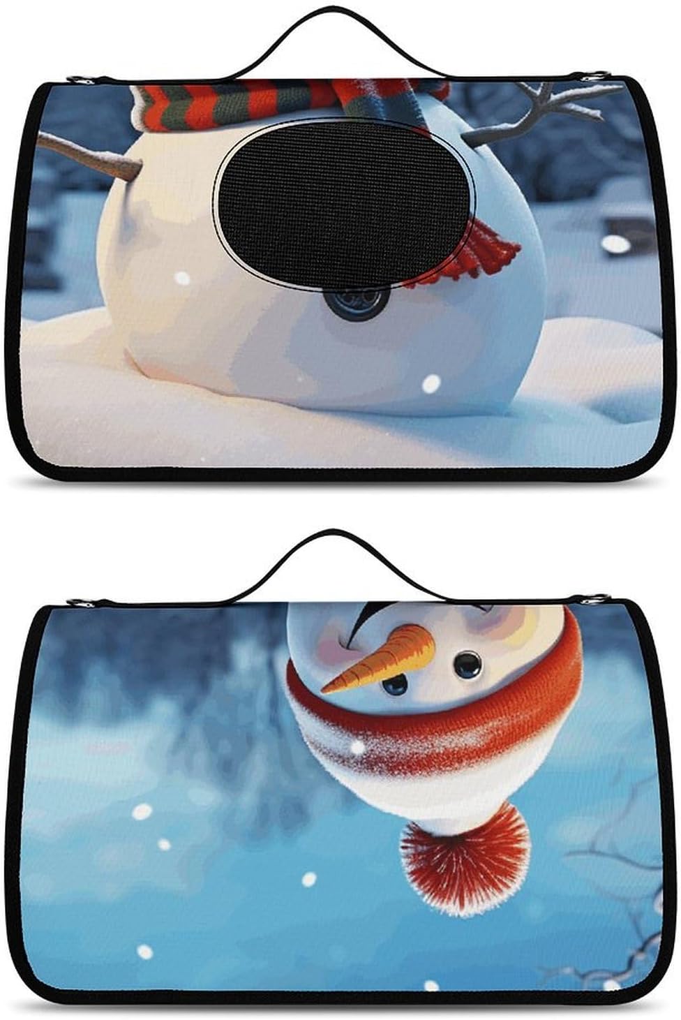 Pet Handbags, Happy Snowman Printed Pet Handbags,folding Pet Bags,new Pet Handbags,universal Pet Handbags, 45X26X23.5cm