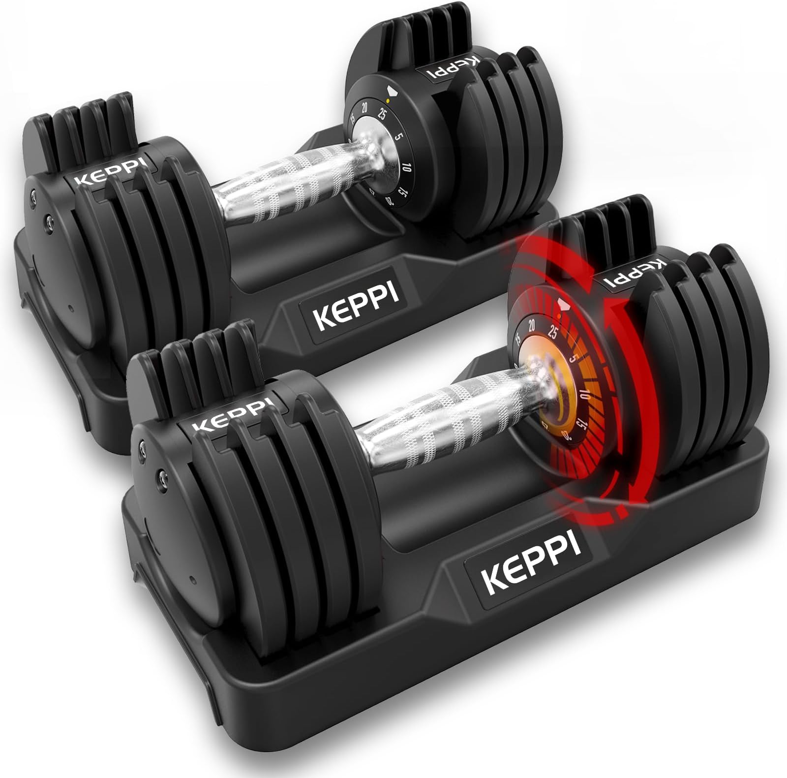 - Adjustable Dumbbells Set-25lb/40lb/55lb/60lb, Anti-Slip Metal Fast Adjust Weight Handle, Exercise & Fitness for Full Body Workout - Adjustable Dumbbell Series