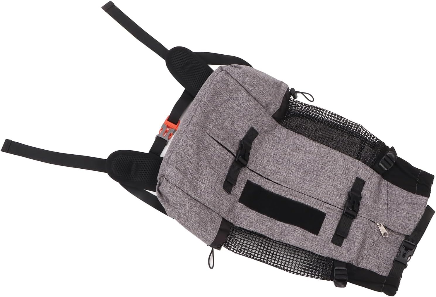 Pet Carrier Backpack, Portable Cat Travel Carrier, Breathable Mesh Nylon Backpack for Cats and Small Pets with Reflective Strips and Emergency Whistle for Outdoor Cycling (Grey)