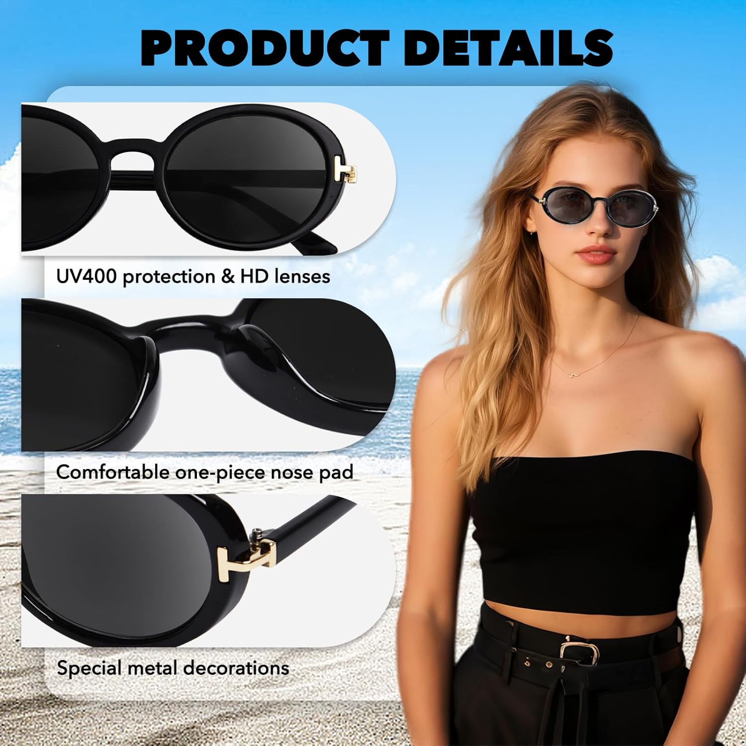 OPTOFENDY Reading Sunglasses for Women Classic Full Lens Sun Readers UV400 Outdoor Sunglasses - Image 3