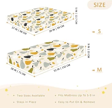 Style Pear Gray Crib Sheets for Baby Boys Girls Cotton Baby Playard Sheet Soft Muslin Crib Bedding for Nursery 1 Pack de cuna para Bebes trenzado