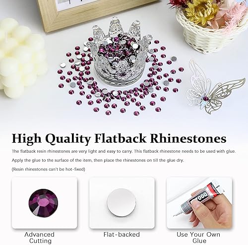 Vista 9 de 4500PCS Resin Flatback Rhinestone, 2mm 3mm 4mm 5mm 6mm Lemon Yellow Flatback Rhinestones for Tumblers, Nails Art, Mugs, Bottles, Craft Decoration